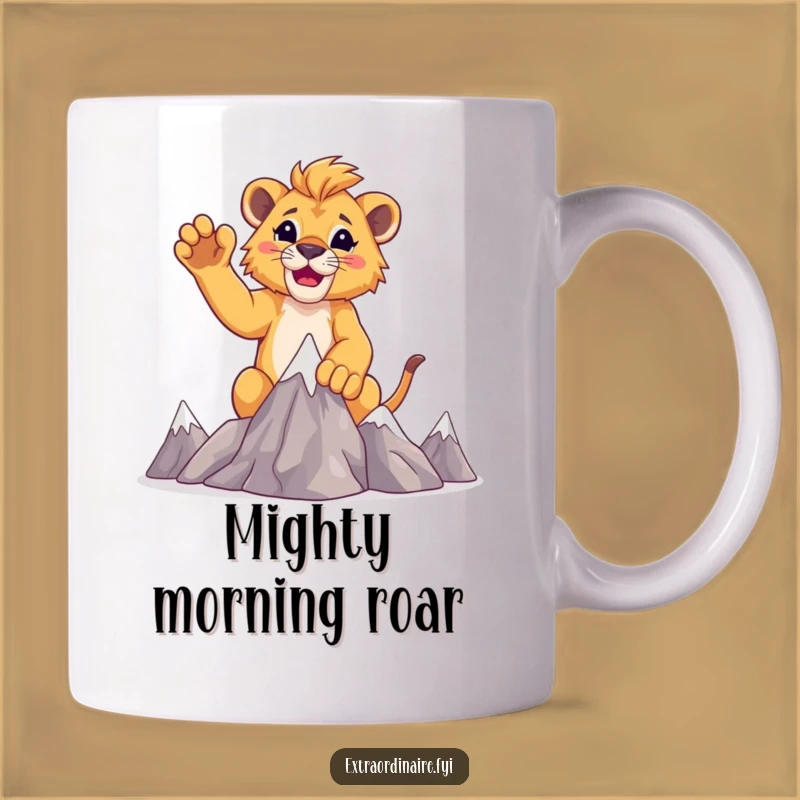 Funny Lion Cub Conqueror Mug: Celebrate Small Wins with Big Laughs