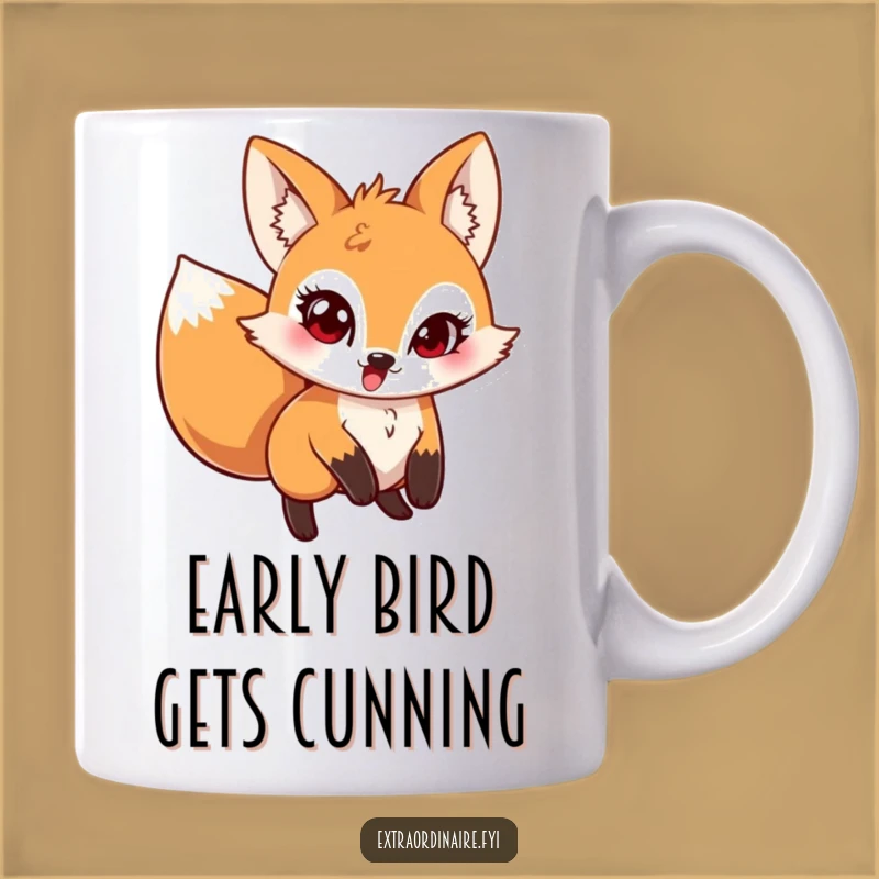 Funny Pouncing Fox Mug: Mischievous Critter Gift for a Playful Morning