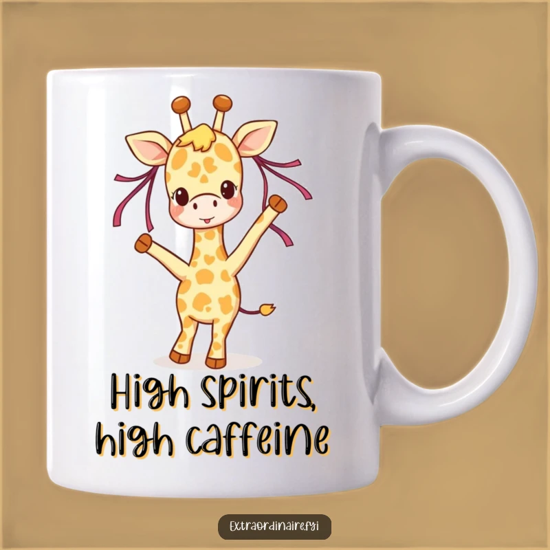 Funny Giraffe Dancing Mug: Joyful Celebration Gift for a Happy Soul