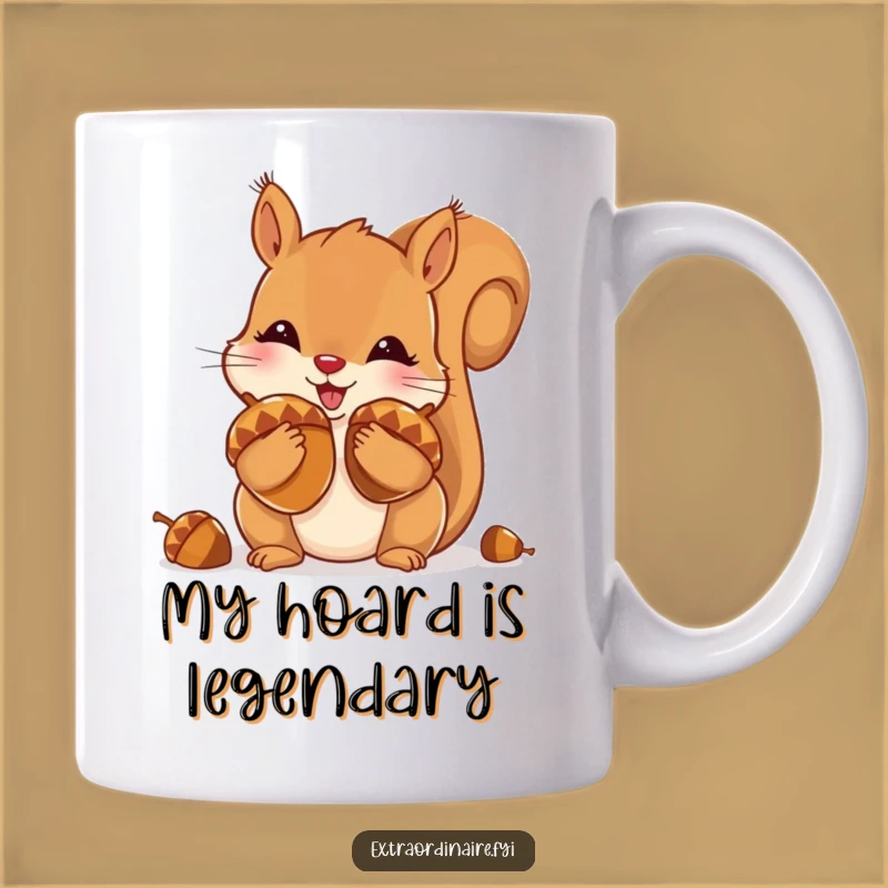 Funny Squirrel Acorn Mug: Cheeky Stash, Shiny Nuts, Perfect Funny Gift