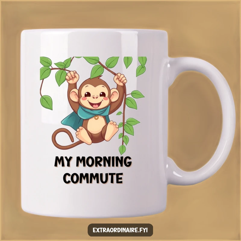 Funny Monkey Cape Swinging Mug: Hilarious Hero Gift for Animal Lovers
