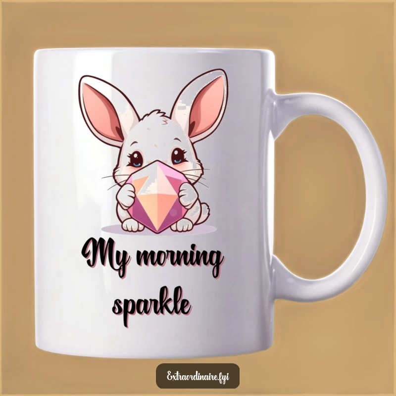 Funny Curious Rabbit Mug: Gem Peeker, Perfect Cute Gift