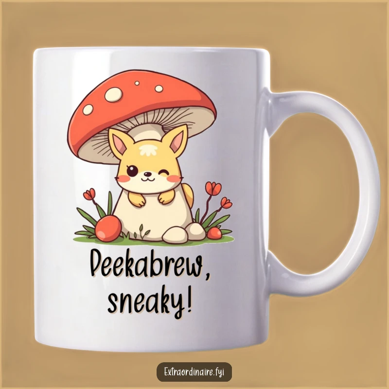 Funny Mischievous Animal Mug Gift - Peekaboo Character Hiding Design, Perfect