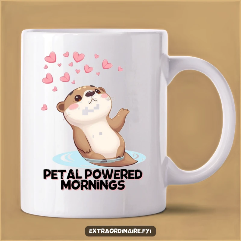 Funny Otter Petal Mug: Curious Gaze for a Hilarious Gift
