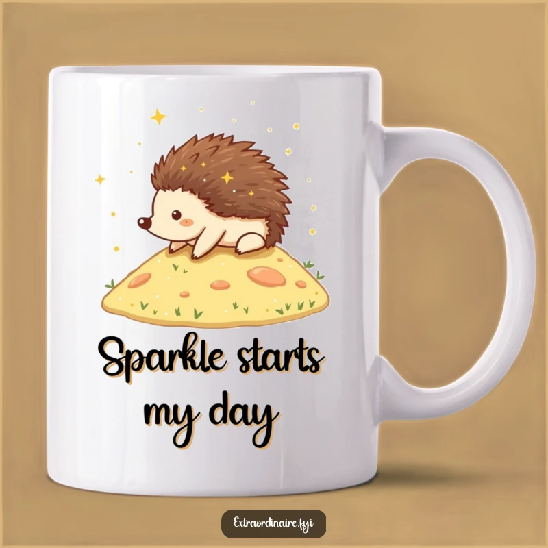 Funny Hedgehog Stardust Mug: Magical Rolling Critter Gift for a Sparkly Morning