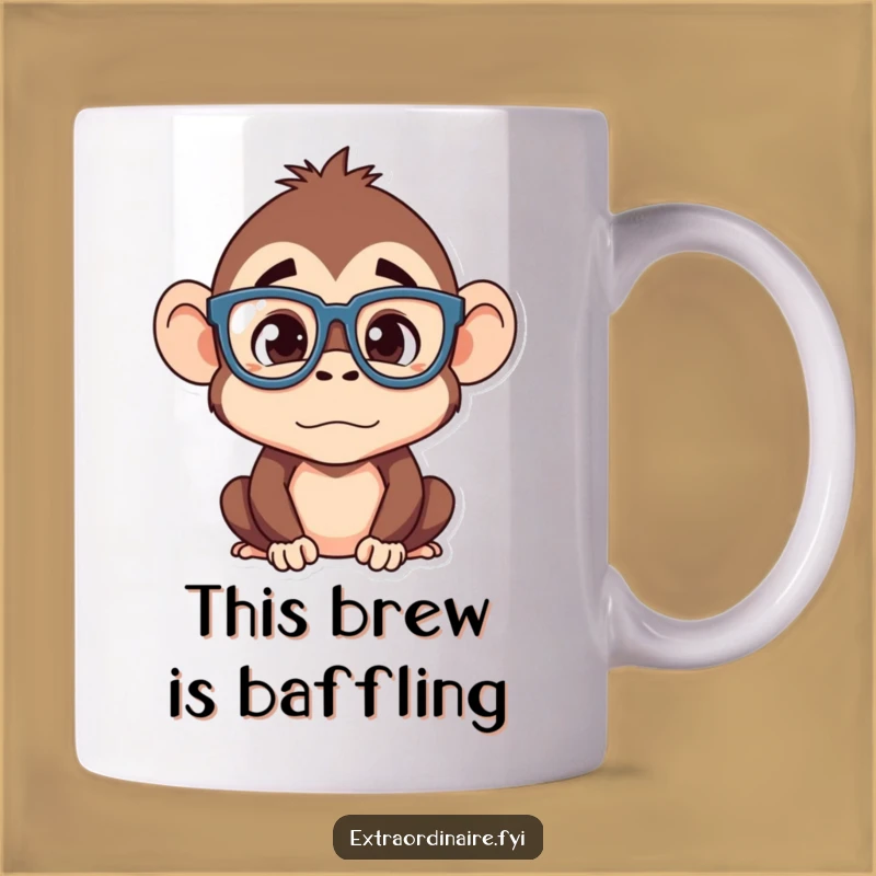 Funny Monkey Glasses Mug: Hilarious Confused Gift for Smart Alecks