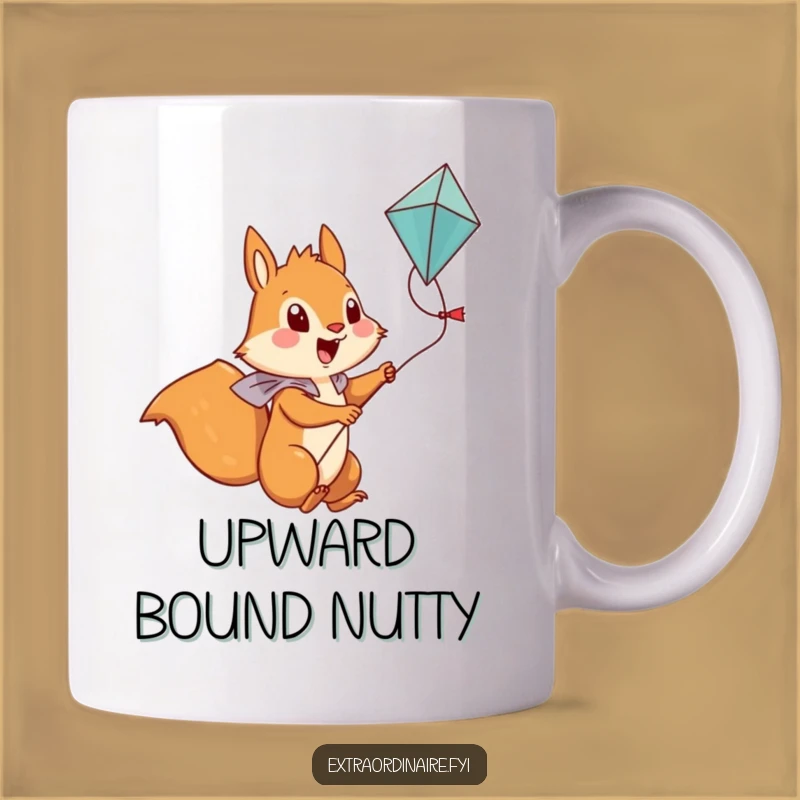 Funny Squirrel Mug: Brave Kite Rider - Adventurous Gift for Thrill Seekers