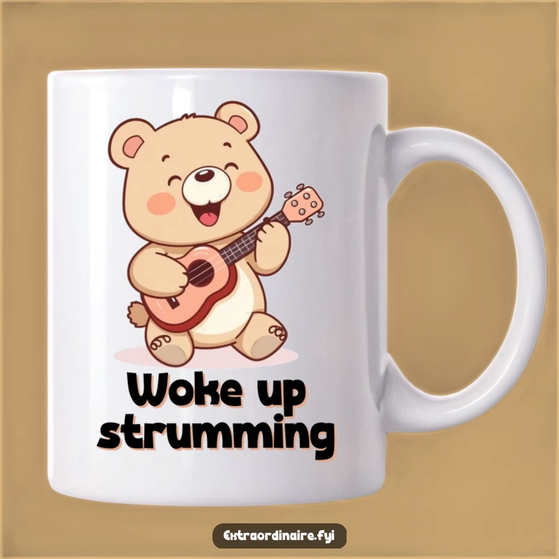 Funny Bear Mug: Cheerful Ukulele Player - Happy Gift for Music Lovers