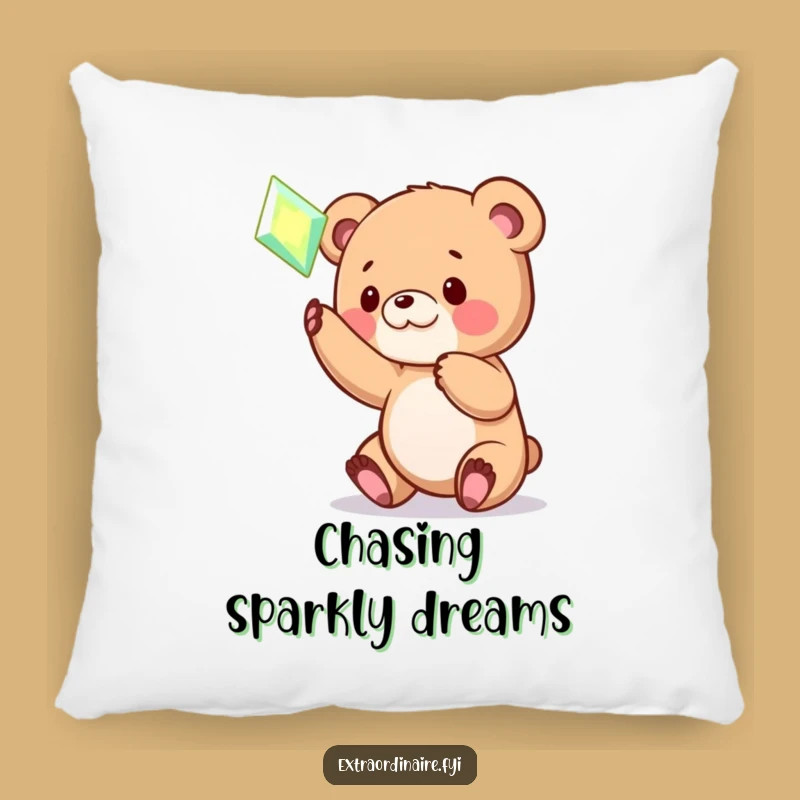Funny Bear Cub Gem Pillow: Cozy Comfort and Playful Sparkle