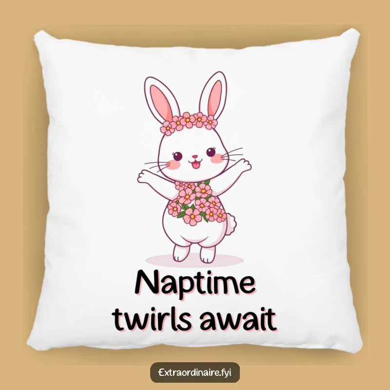 Comfy Funny Dancing Rabbit Garland Pillow - Soft & Cheerful Decor