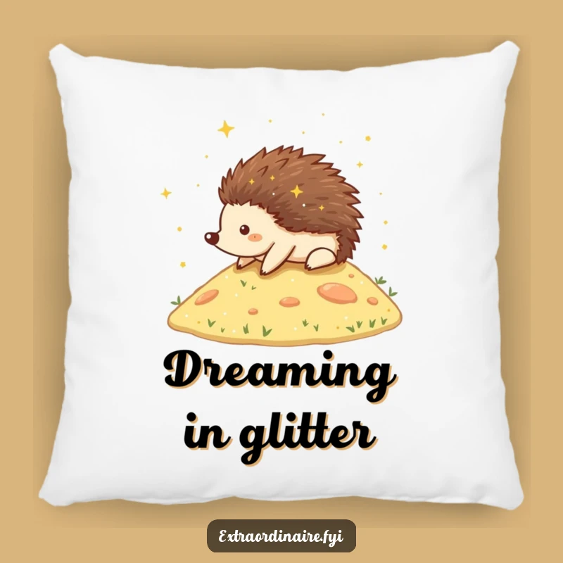 Funny Hedgehog Stardust Pillow: Cozy Magical Rolling Critter Cushion, Hilarious Gift