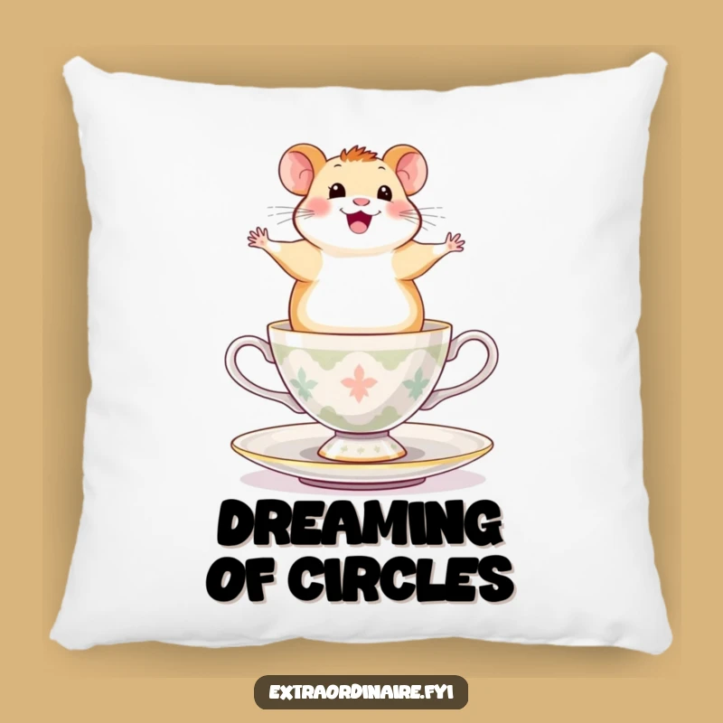 Funny Hamster Teacup Spin Pillow - Soft Exhilarated Pet Accent