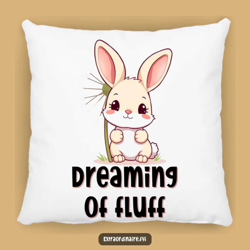 Funny Bunny Dandelion Pillow: Cozy Comfort with Whimsical Garden Charm