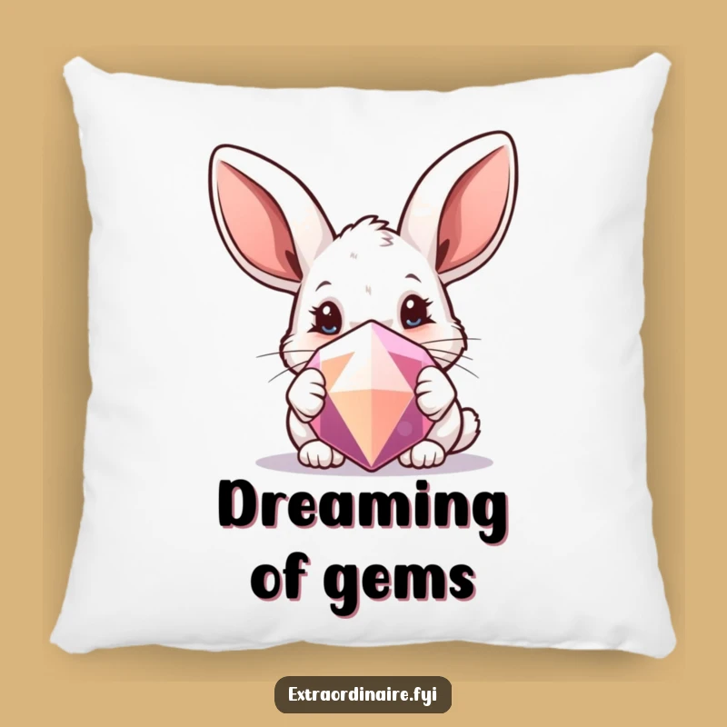Funny Rabbit Gem Pillow: Cozy Curiosity, Perfect Cute Gift