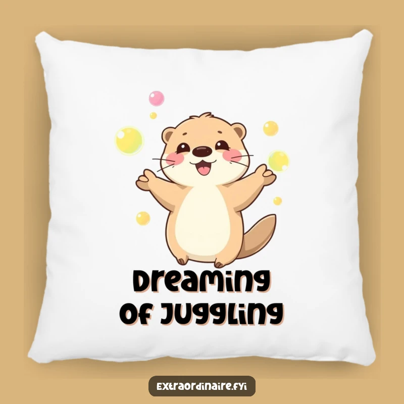 Funny Otter Juggling Pillow - Cozy Comfort with Playful Charm