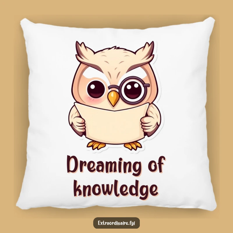 Funny Owl Scholar Pillow: Cozy Up with Hilarious Intellectual Comfort