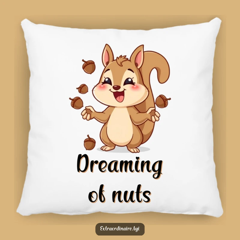 Funny Squirrel Juggling Pillow - Cozy Comfort with Focused Flair