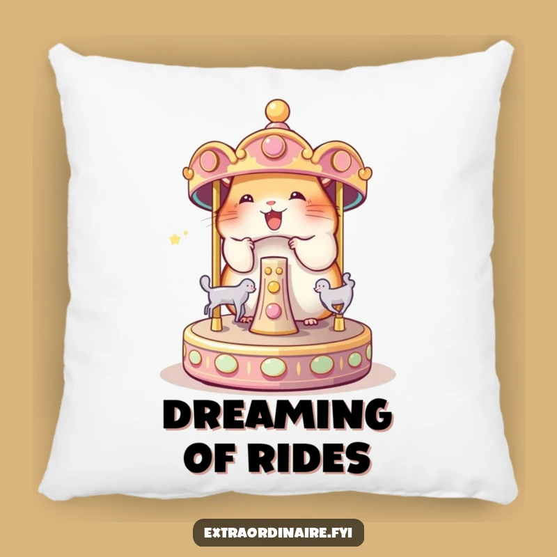 Funny Hamster Carousel Pillow: Soft, Magical Comfort for Cozy Nights