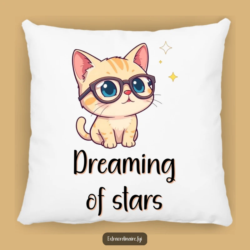 Curious Cat Stargazer Pillow: Cozy Comfort for Thoughtful Souls, Soft Funny Gift