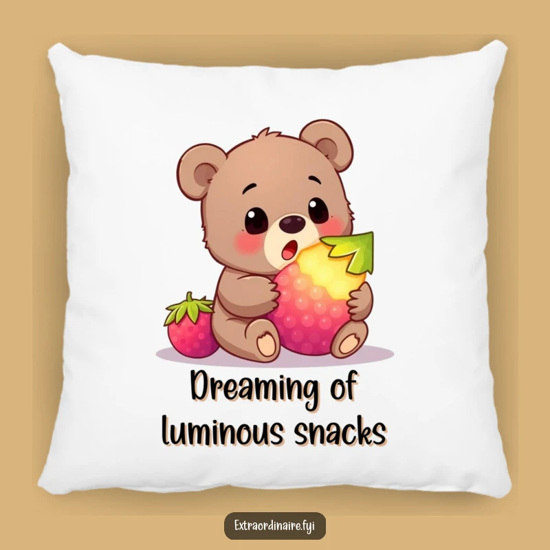 Funny Bear Cub Berry Pillow: Cozy Comfort with Surprise
