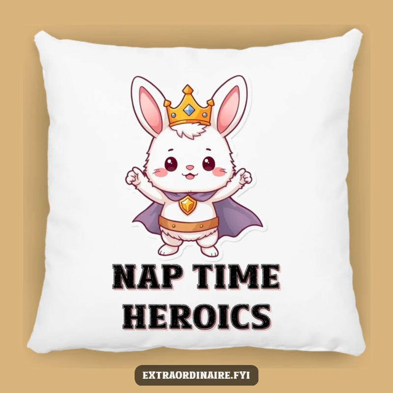Funny Bunny Hero Pillow - Cuddle Up with Courage and Comfort