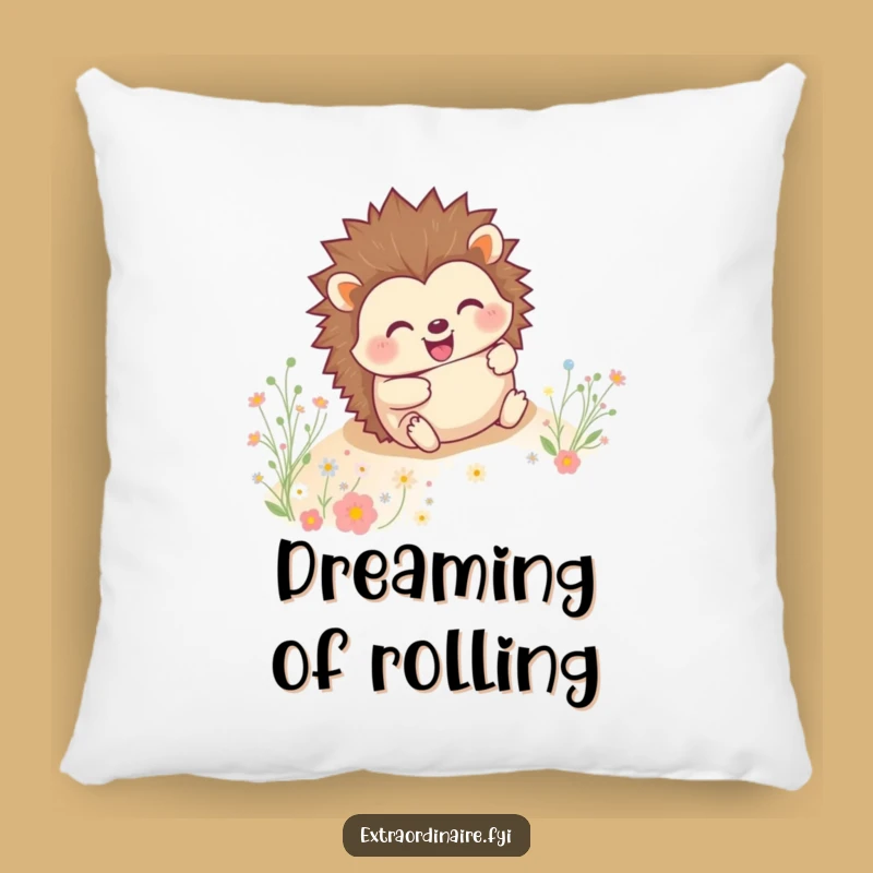 Funny Hedgehog Pillow - Cozy Rolling Critter Flower Cushion Gift