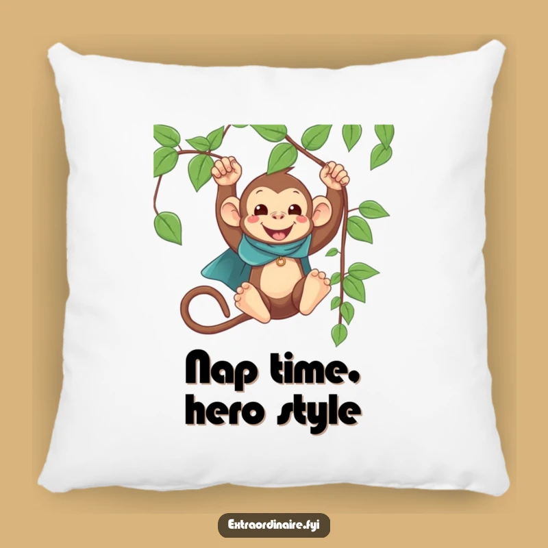 Funny Monkey Cape Swinging Pillow: Soft Heroic Comfort, Hilarious Decor
