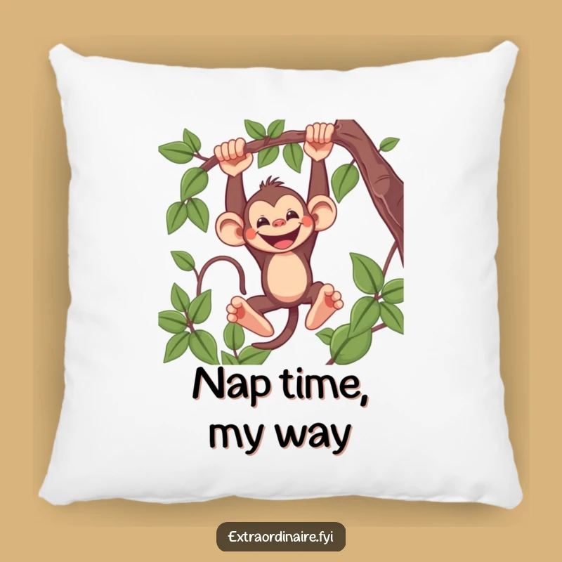 Funny Monkey Pillow: Cozy Swinging Primate Cushion, Hilarious Home Decor Gift