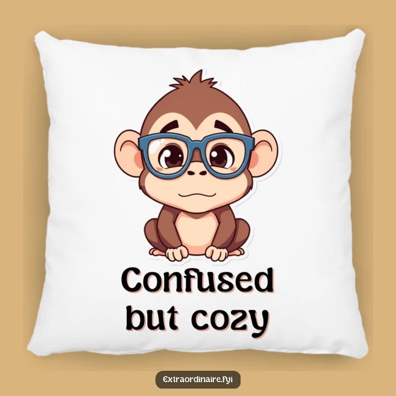 Funny Monkey Pillow: Cozy Up with Confused Charm