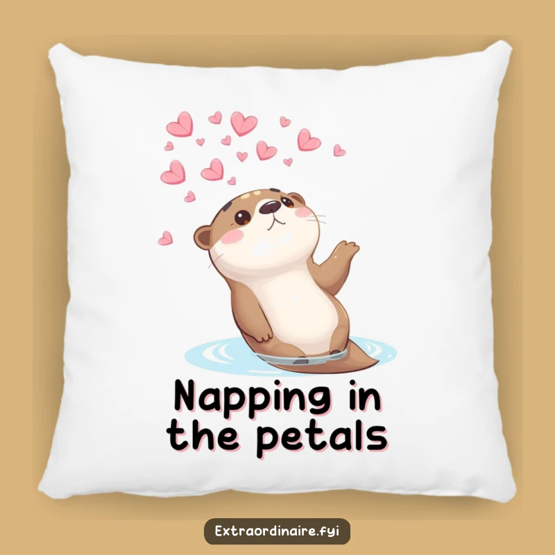 Funny Otter Petal Pillow: Cozy Comfort with Gentle Dreams