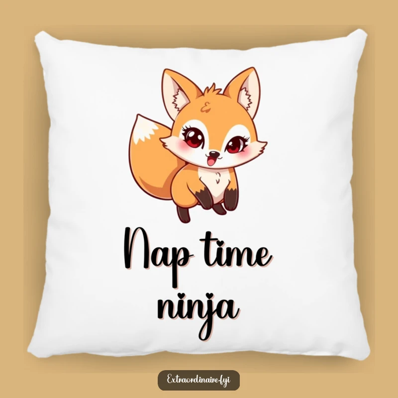 Funny Pouncing Fox Pillow: Cozy Mischievous Critter Cushion, Hilarious Gift