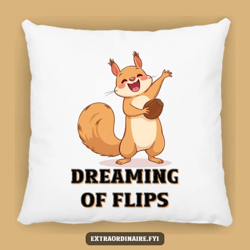 Funny Squirrel Flip Pillow: Soft Comfort with Acrobatic Charm