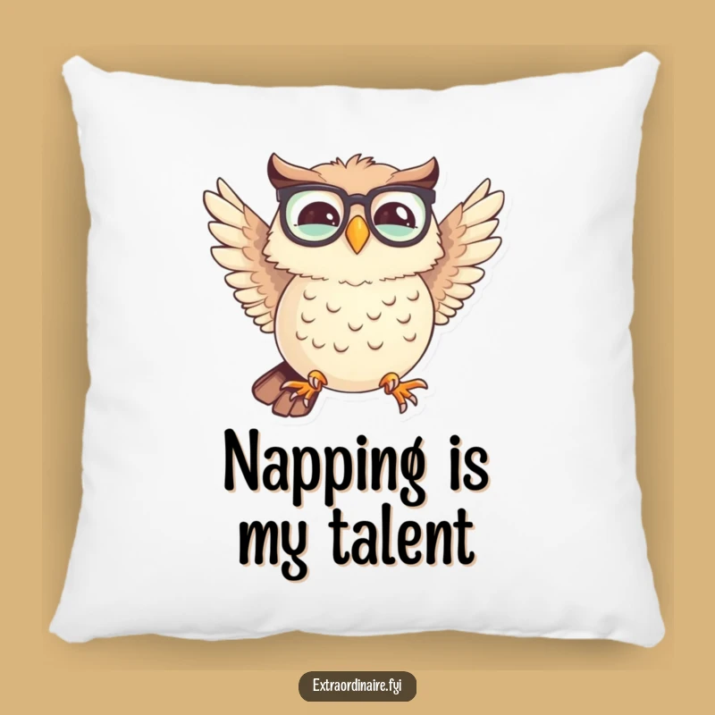 Funny Owl Spectacles Pillow: Cozy Comfort with Hilarious Bird Art