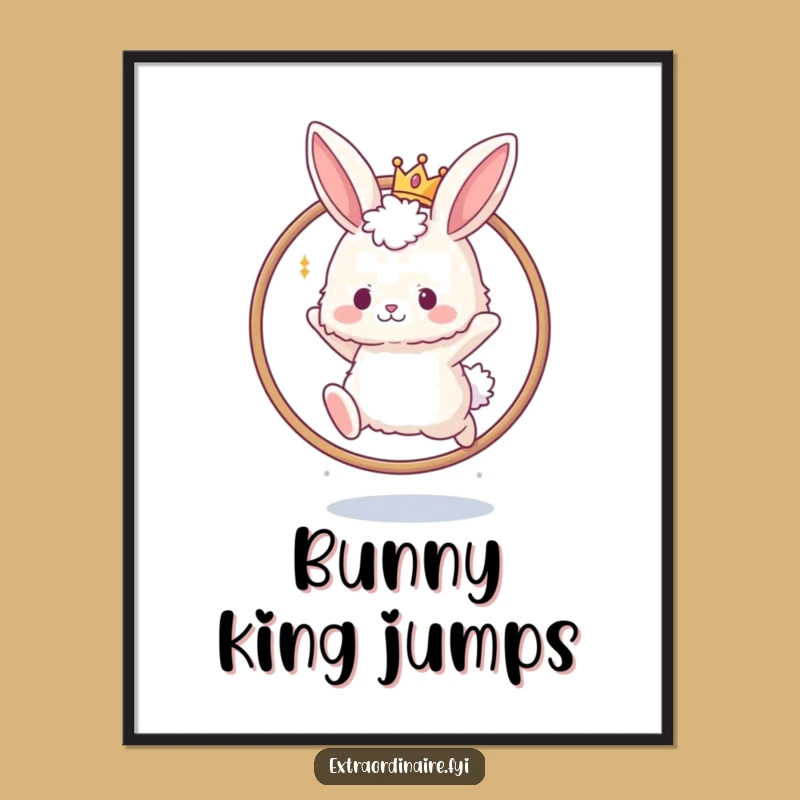 Funny Bunny Crown Hoop Digital Art: Instant Royal Decor