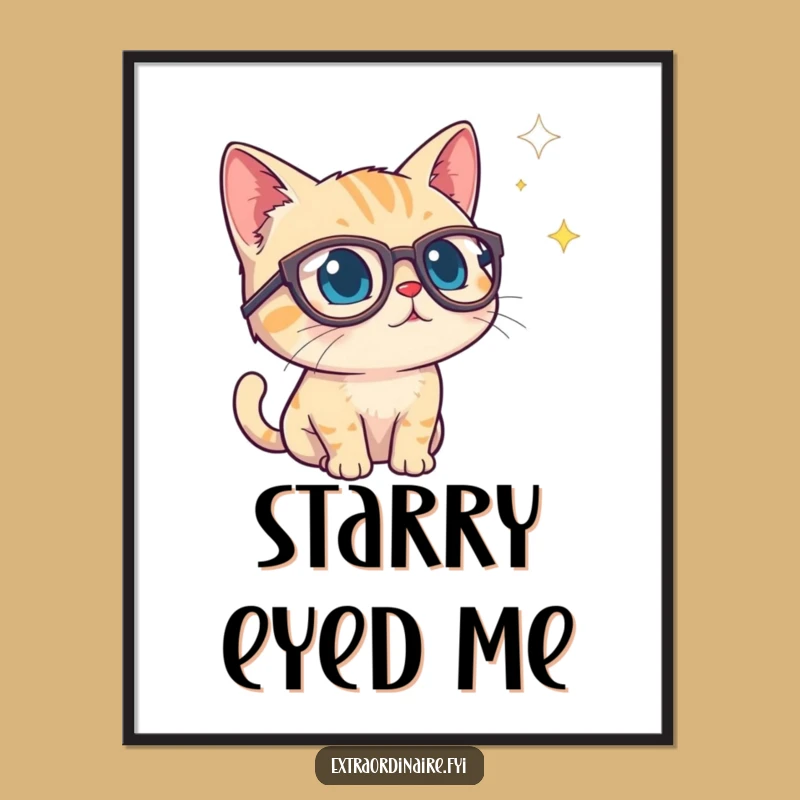 Curious Cat Cosmos Digital Art: Instant Wonder for Your Walls, Fun Funny Gift