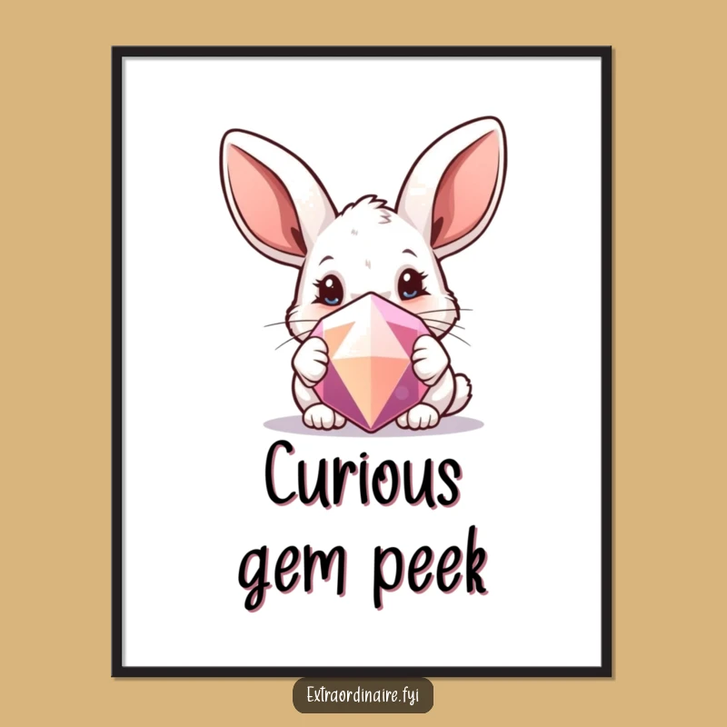 Funny Rabbit Gem Digital Print: Instant Charm, Perfect Art