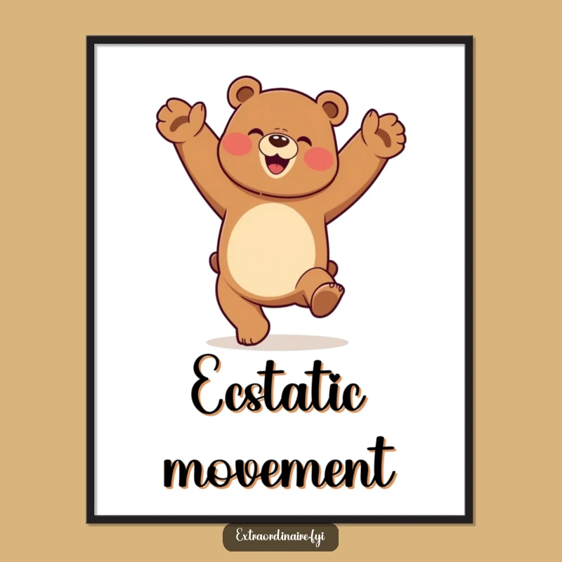Funny Dancing Bear Digital Art - Cartwheel Elation Printable Gift
