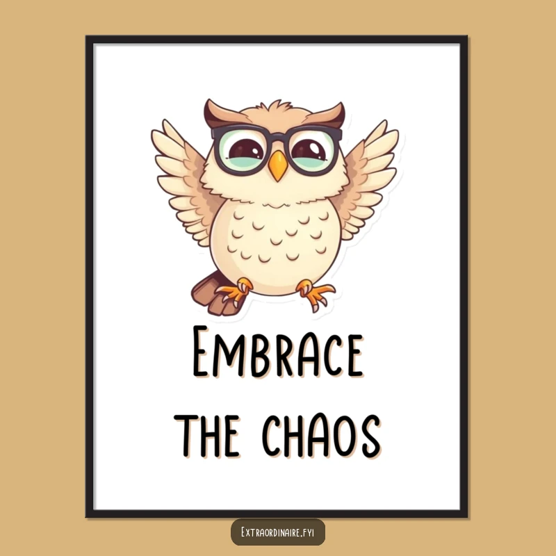 Funny Owl Spectacles Digital Art: Printable Humor for Wise Decor