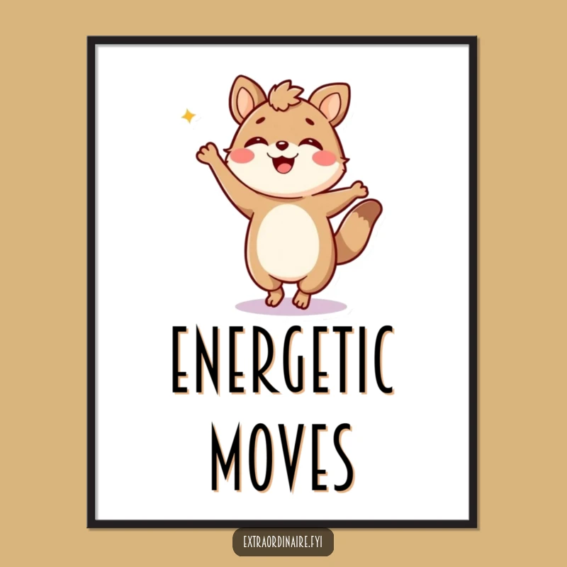 Funny Dancing Animal Digital Art: Instant Energetic Decor Funny Gift