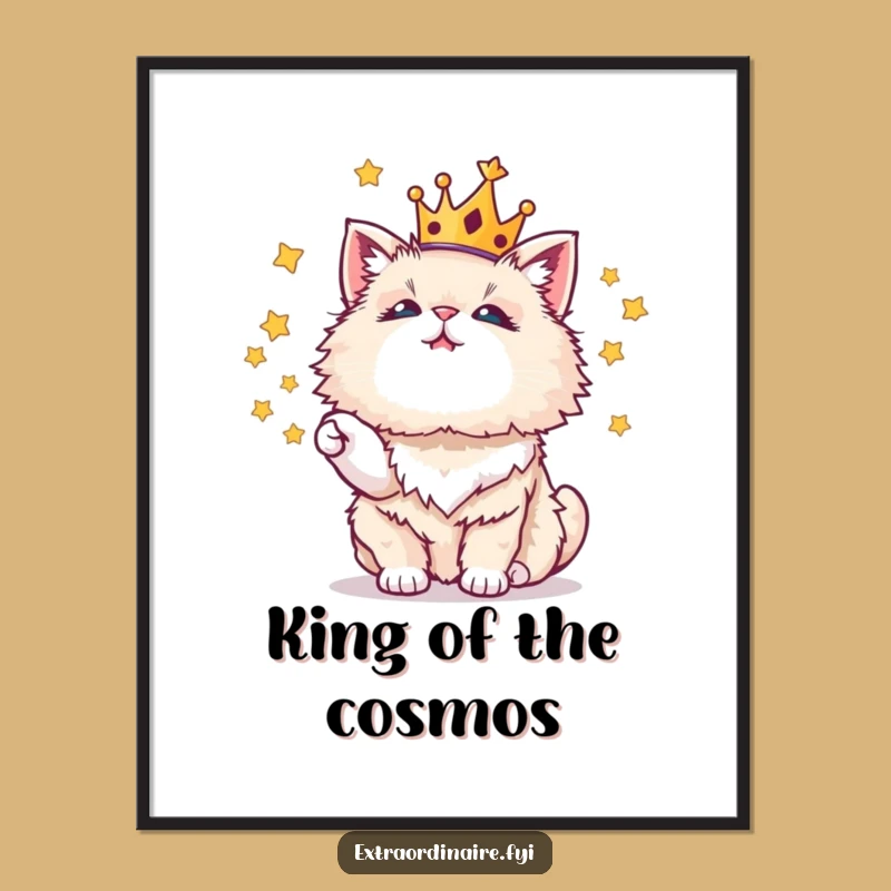 Funny Juggling Cat Digital Art, Printable Magic and Whimsical Gift