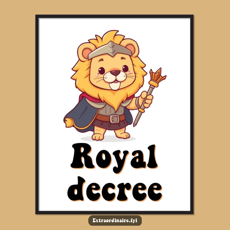 Funny Lion King Art Print - Instant Majesty for Your Walls