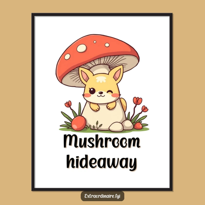 Funny Mischievous Animal Digital Art - Peekaboo Character Print, Unique Gift