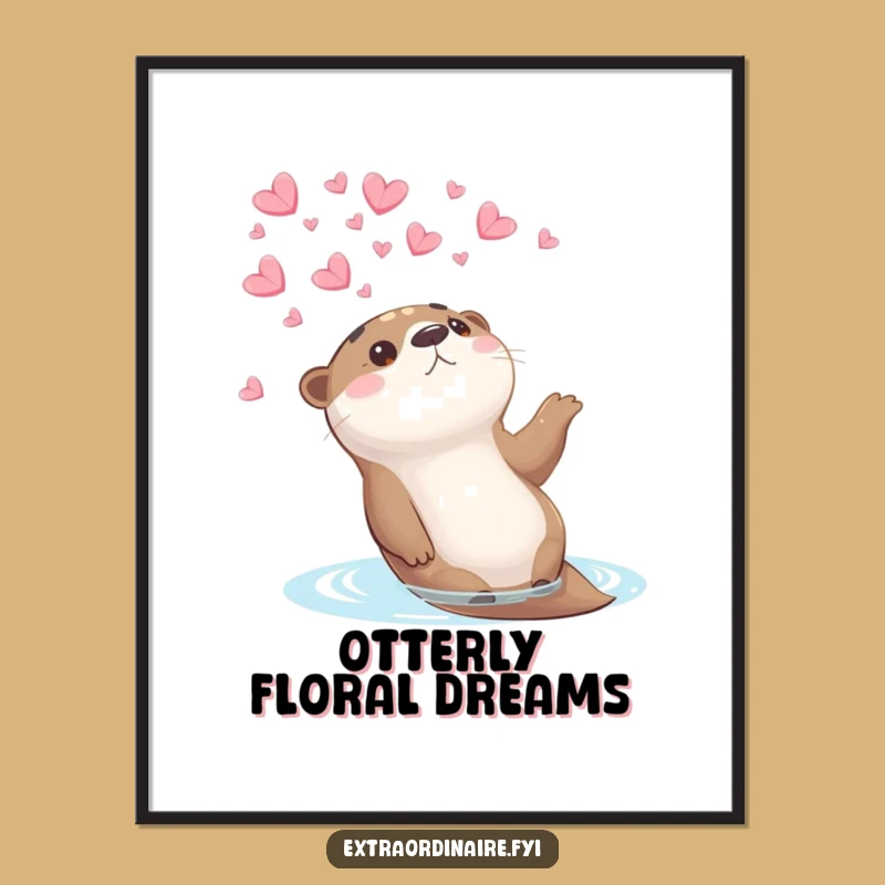 Funny Otter Petal Digital Art: Instant Serenity and Joy