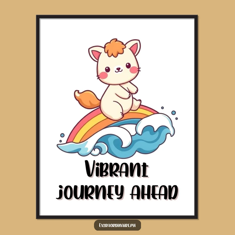 Funny Rainbow Animal Digital Print - Cheerful Art for Instant Joyful Decor