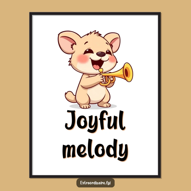 Funny Trumpet Animal Digital Art: Instant Musical Joy Funny Gift