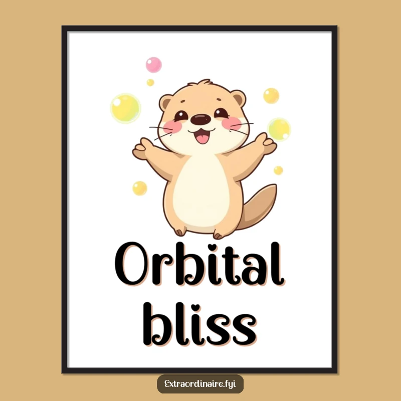 Funny Otter Juggling Digital Art - Instant Download of Playful Energy