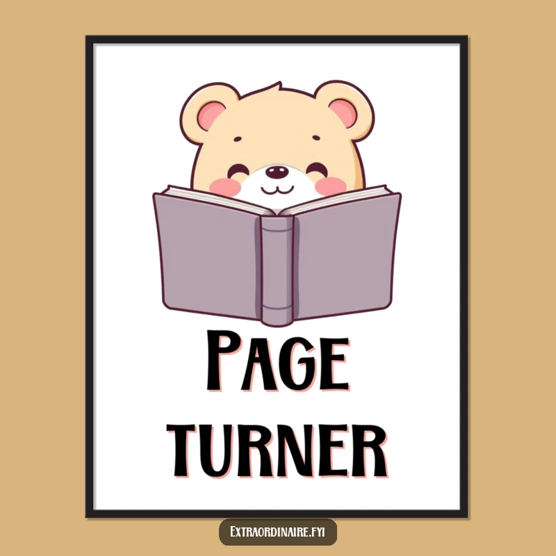 Funny Bear Reading Digital Art: Hilarious Wall Decor for Book Lovers