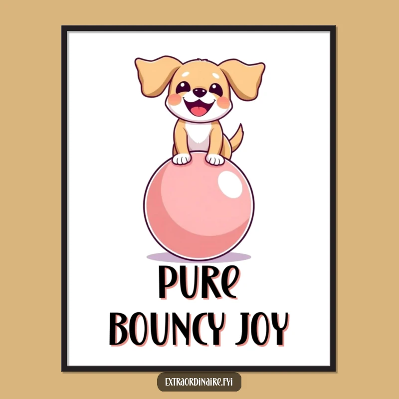 Funny Dog Digital Art: Joyful Balance, Floppy Ears, Instant Hilarious Decor