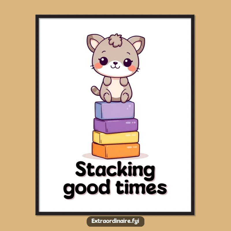 Funny Balancing Animal Digital Art: Instant Playful Decor Funny Gift