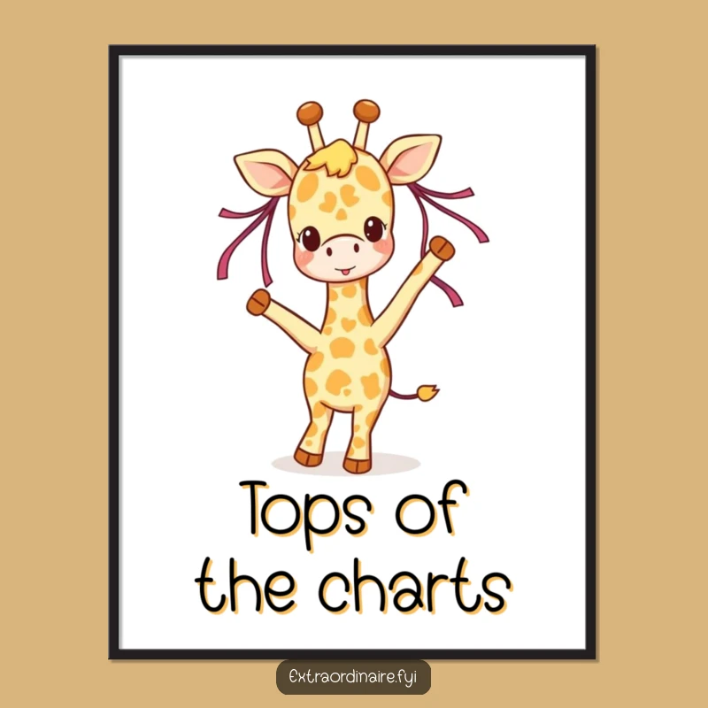 Funny Giraffe Digital Print: Joyful Dance Art for Happy Spaces